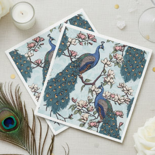 Serviette En Papier Peacock bleu coloré et bleu Magnolia