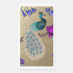 Serviette En Papier Peacock En Or