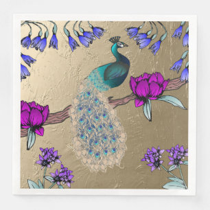 Serviette En Papier Peacock En Or