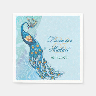 Serviette En Papier Peacock Lace Élégance Mariage serviettes