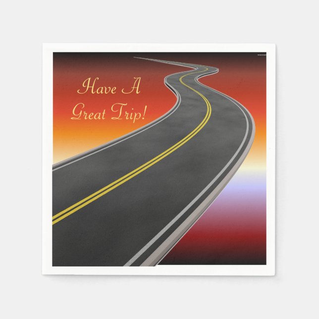 Serviette En Papier Péage routier personnalisé Sunset Highway Napkins (Devant)
