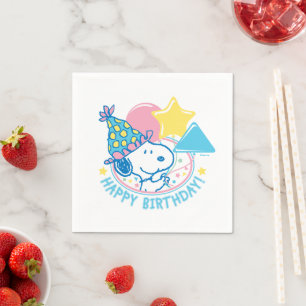 Serviette En Papier PEANUTS   Snoopy Joyeux Ballons d'anniversaire