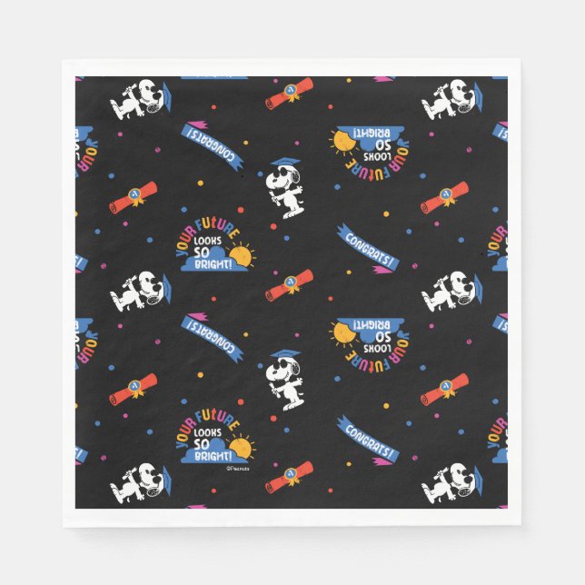 Serviette En Papier Peanuts Snoopy Your Future Looks Bright Graduation (Devant)