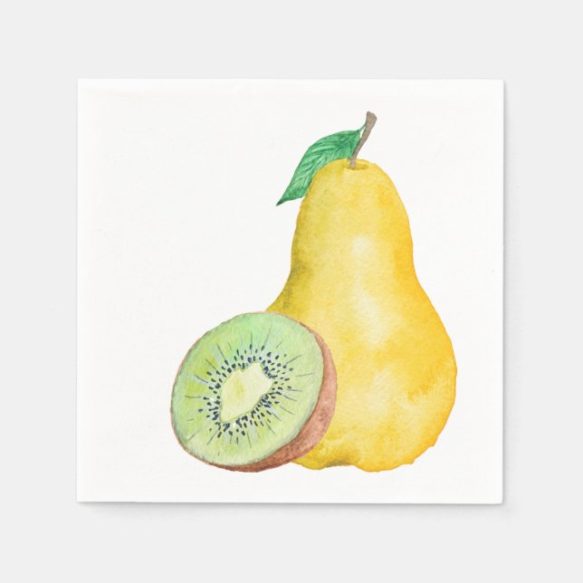 Serviette En Papier Pear et Kiwi (Devant)