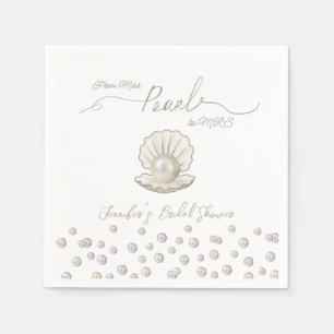 Serviette En Papier Pearl & Shell Pearlcore Mlle à MRS Fête des mariée