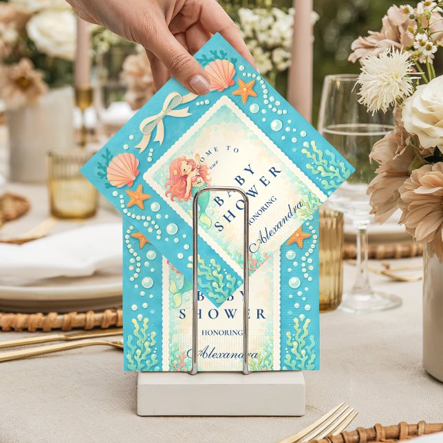 Serviette En Papier Pearl Tide Mermaid Baby Shower (Créateur téléchargé)