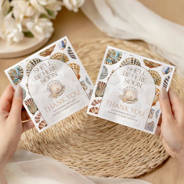 Serviette En Papier Pearl Under The Sea You Soon Girl Baby Shower (Créateur téléchargé)