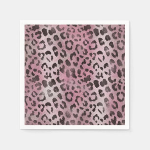 Serviette En Papier Peau de léopard en rose rose