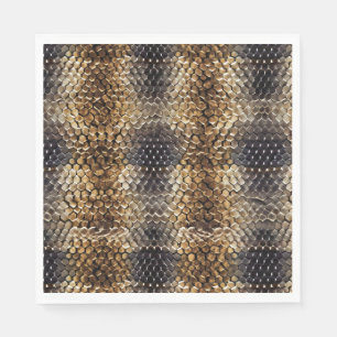 Serviette En Papier Peau de serpent noir Brown or