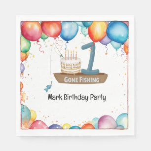 Serviette En Papier Pêche 1er anniversaire