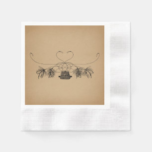 Serviette En Papier Pêche à la mouche Thème Art Vintage