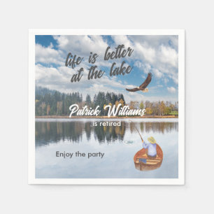 Serviette En Papier Pêche à la retraite à l'aquarelle du lac