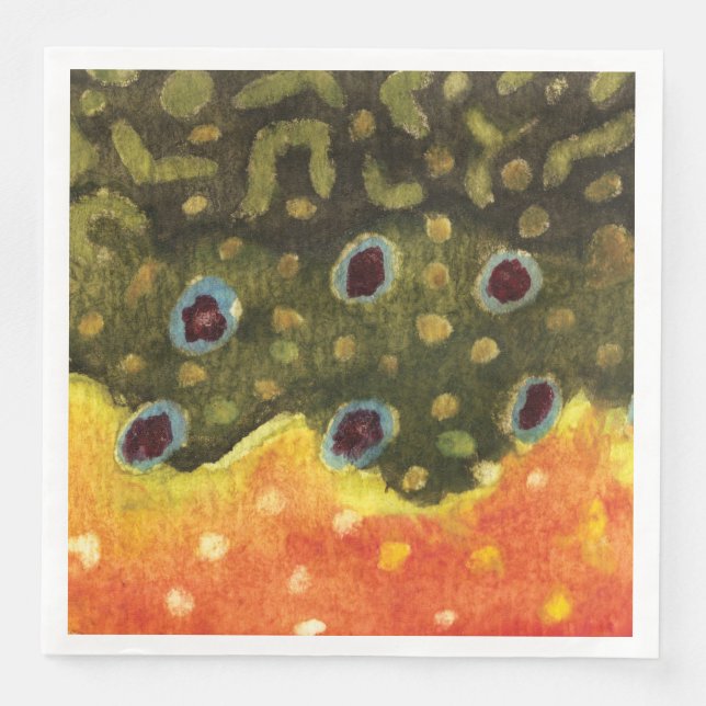 Serviette En Papier Pêche à la truite de ruisseau, Ichthyologie (Devant)