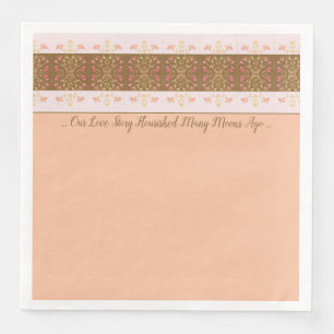 Serviette En Papier Pêche Avec Rose