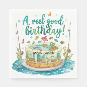 Serviette En Papier Pêche gâteau fête d'anniversaire pour les amateurs