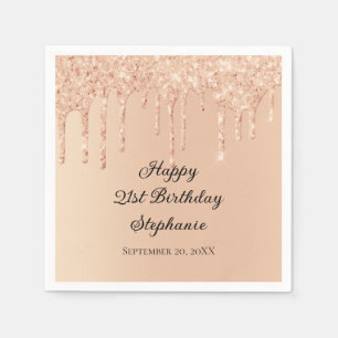 Serviette En Papier Pêche Paillettes Brillantes Anniversaire Tendance