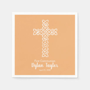 Serviette En Papier Pêche profonde croisée Baptême Communion