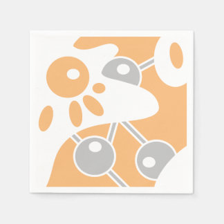 Serviette En Papier Pêcher Gris Blanc Moderne Doodle 1