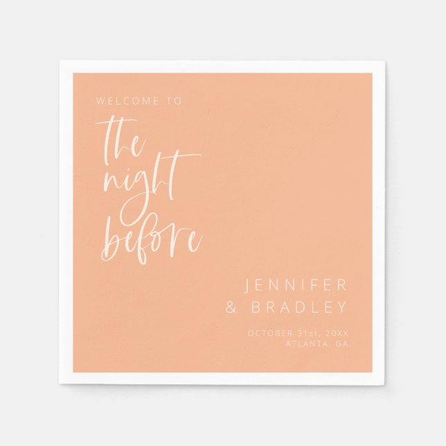 Serviette En Papier Pêcher La Nuit Avant Le Dîner De Répétition (Devant)