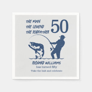 Serviette En Papier Pêcher le Parrain Big Fish 50e anniversaire