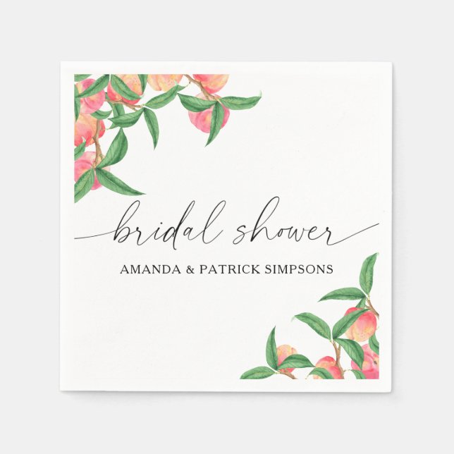 Serviette En Papier Pêches - Baby shower de mariage (Devant)