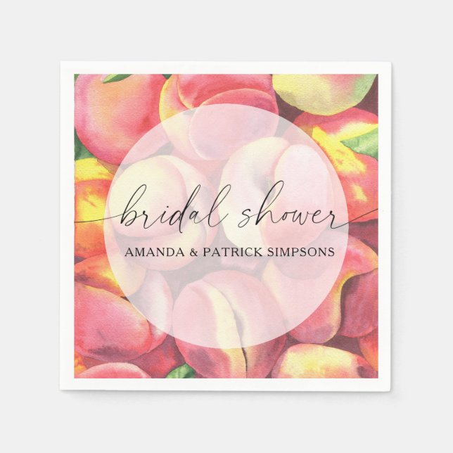 Serviette En Papier Pêches - Baby shower de mariage (Devant)
