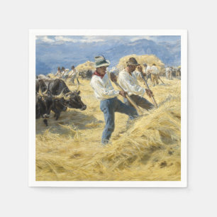 Serviette En Papier Peder Severin Kroyer - Threshing dans les Abruzzes