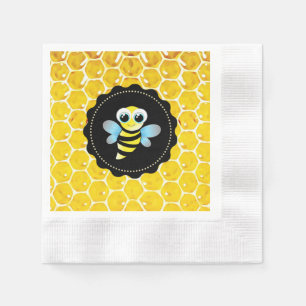 Serviette En Papier Peigne de miel Bumble Bee Baby shower serviettes