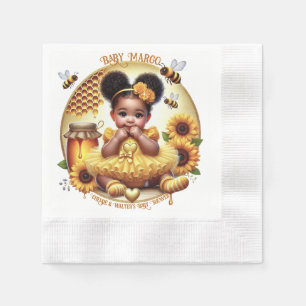 Serviette En Papier Peigne de miel et tournesol mignonne Afro Puff Bab