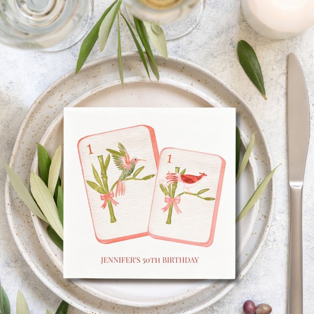 Serviette En Papier Peignoirs en tuile rouge Mahjong pour décoration d (Créateur téléchargé)