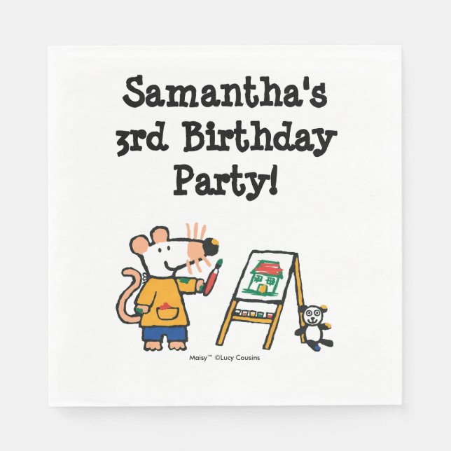 Serviette En Papier Peindre avec marguerite ! (Devant)