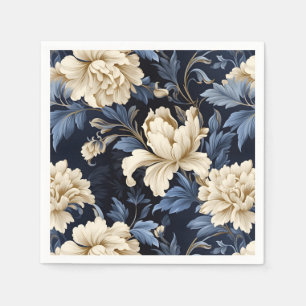 Serviette En Papier Peine florale bleue