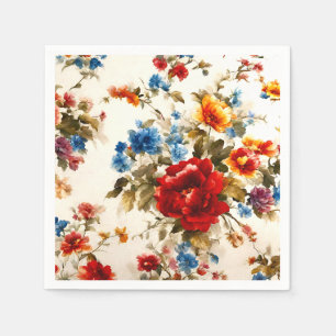 Serviette En Papier Peint Е légant & Délicat Fleurs d'été colorées