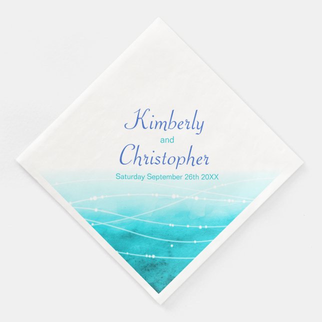 Serviette En Papier Peintres éclaboussures de mer bleu eau blanche ser (Coin)