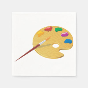Serviette En Papier Peintres Palette Papier serviettes