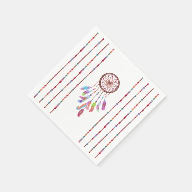 Serviette En Papier Peinture à la main de perles Dreamcatcher (Coin)