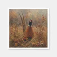Peinture à l'huile du faisan d'automne