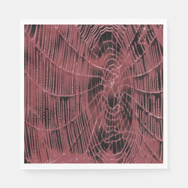 Serviette En Papier Peinture Abstraite D'Un Cobweb Magenta Rose (Devant)