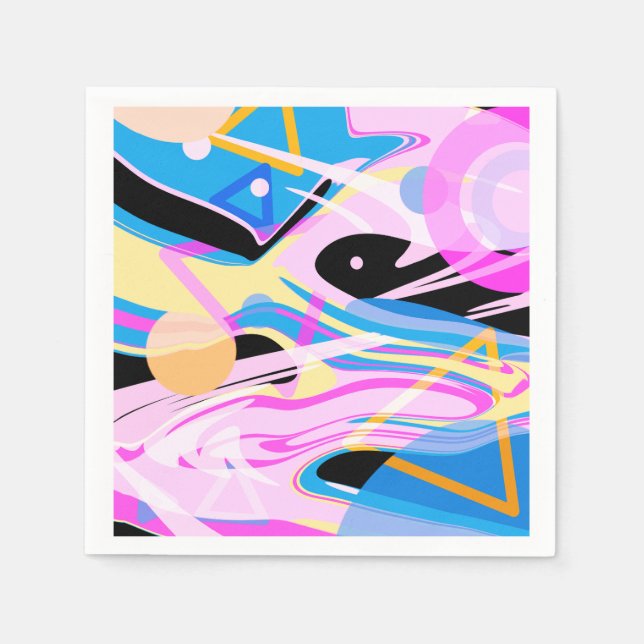 Serviette En Papier Peinture Abstraite géométrique à trois dimensions (Devant)