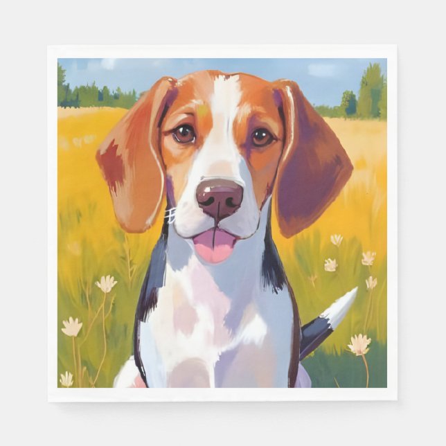 Serviette En Papier Peinture aquarelle d'animal de compagnie de chien  (Devant)