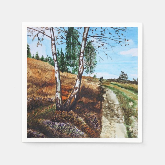 Serviette En Papier Peinture aquarelle d'automne (Devant)