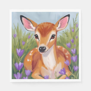 Serviette En Papier Peinture aquarelle de faon de cerf animal bébé