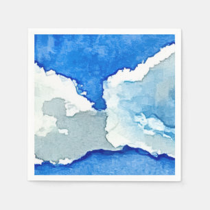 Serviette En Papier Peinture aquarelle deux nuages