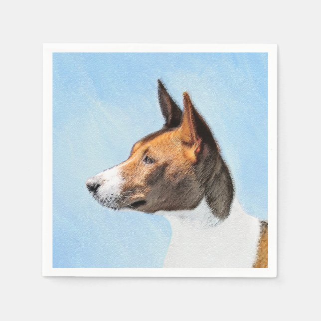 Serviette En Papier Peinture Basenji - Belle Art Original (Devant)