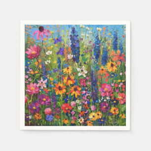 Serviette En Papier Peinture colorée du champ fleur sauvage
