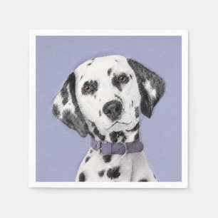 Serviette En Papier Peinture Dalmatien - Art Original et Mignon de Chi