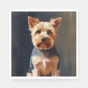 Serviette En Papier Peinture d'animal de compagnie Chien Yorkshire Ter