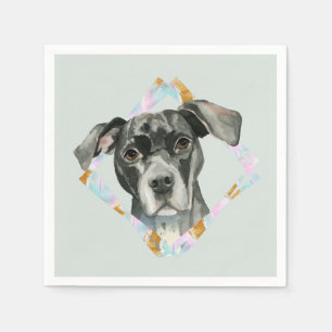 Serviette En Papier Peinture d'aquarelle "All Ears" Pit Bull Dog