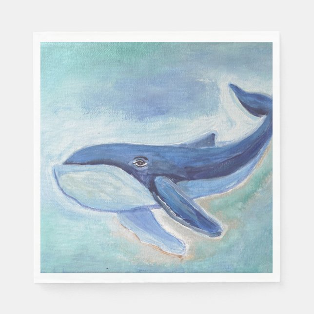 Serviette En Papier Peinture de baleine  (Devant)