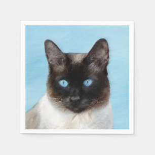 Serviette En Papier Peinture de chats de Siamese - Cute Original Cat A